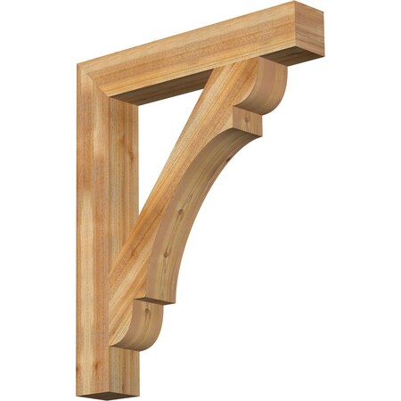 Ekena Millwork Olympic Block Rough Sawn Bracket, Western Red Cedar, 6"W x 38"D x 46"H BKT06X38X46OLY05RWR